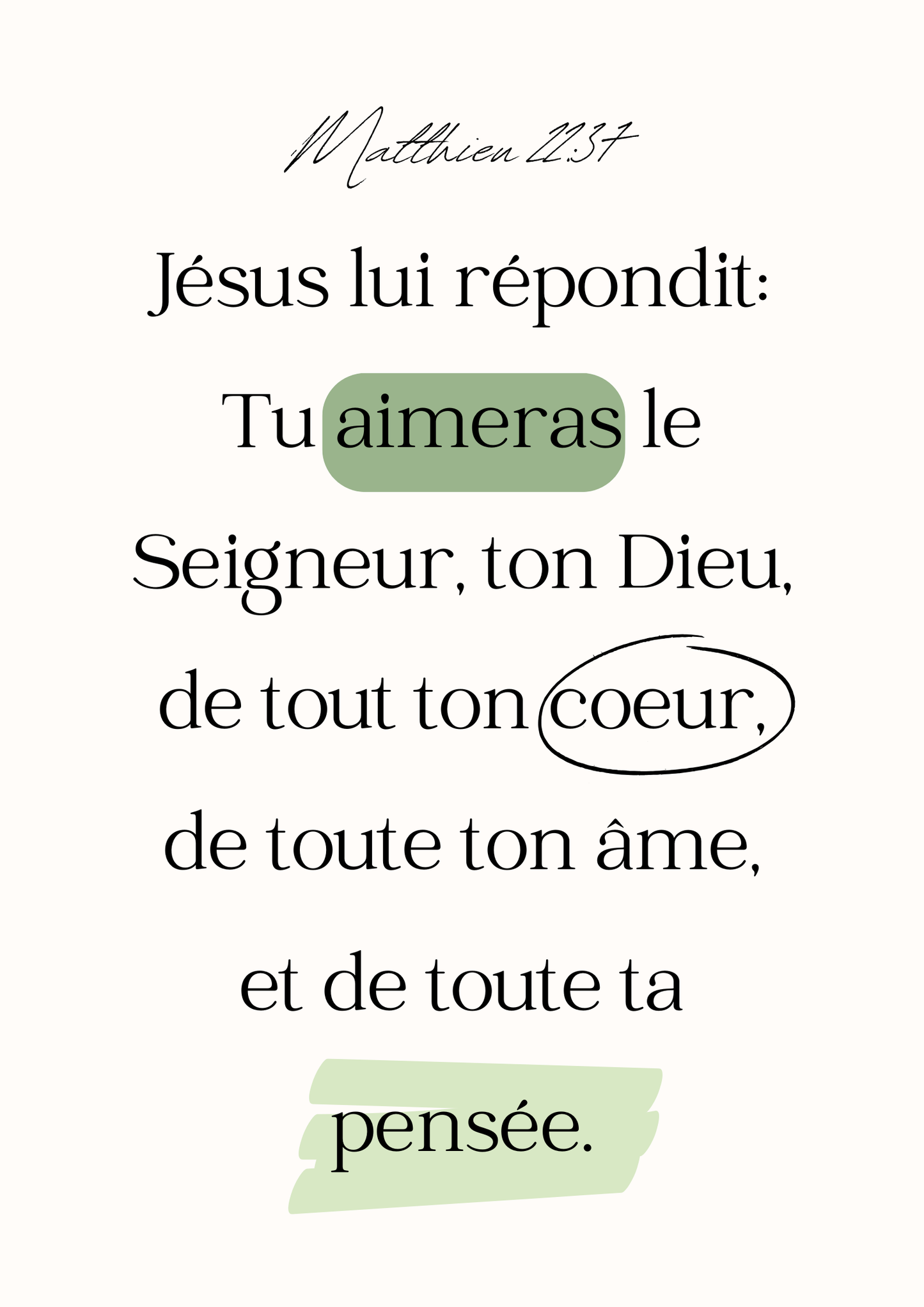 Affiche Matthieu 22:37