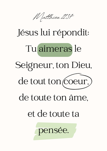Affiche Matthieu 22:37